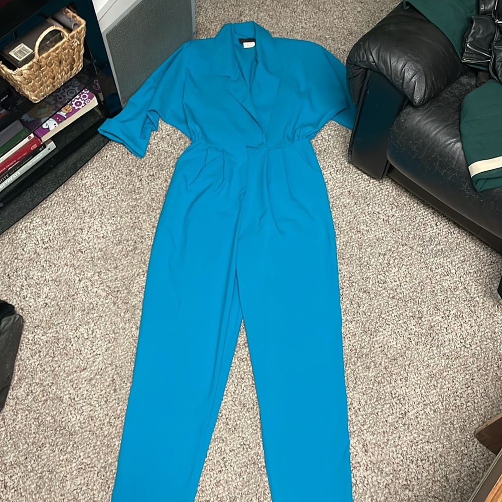 Vintage 90s batwing shoulder padded jumpsuit
